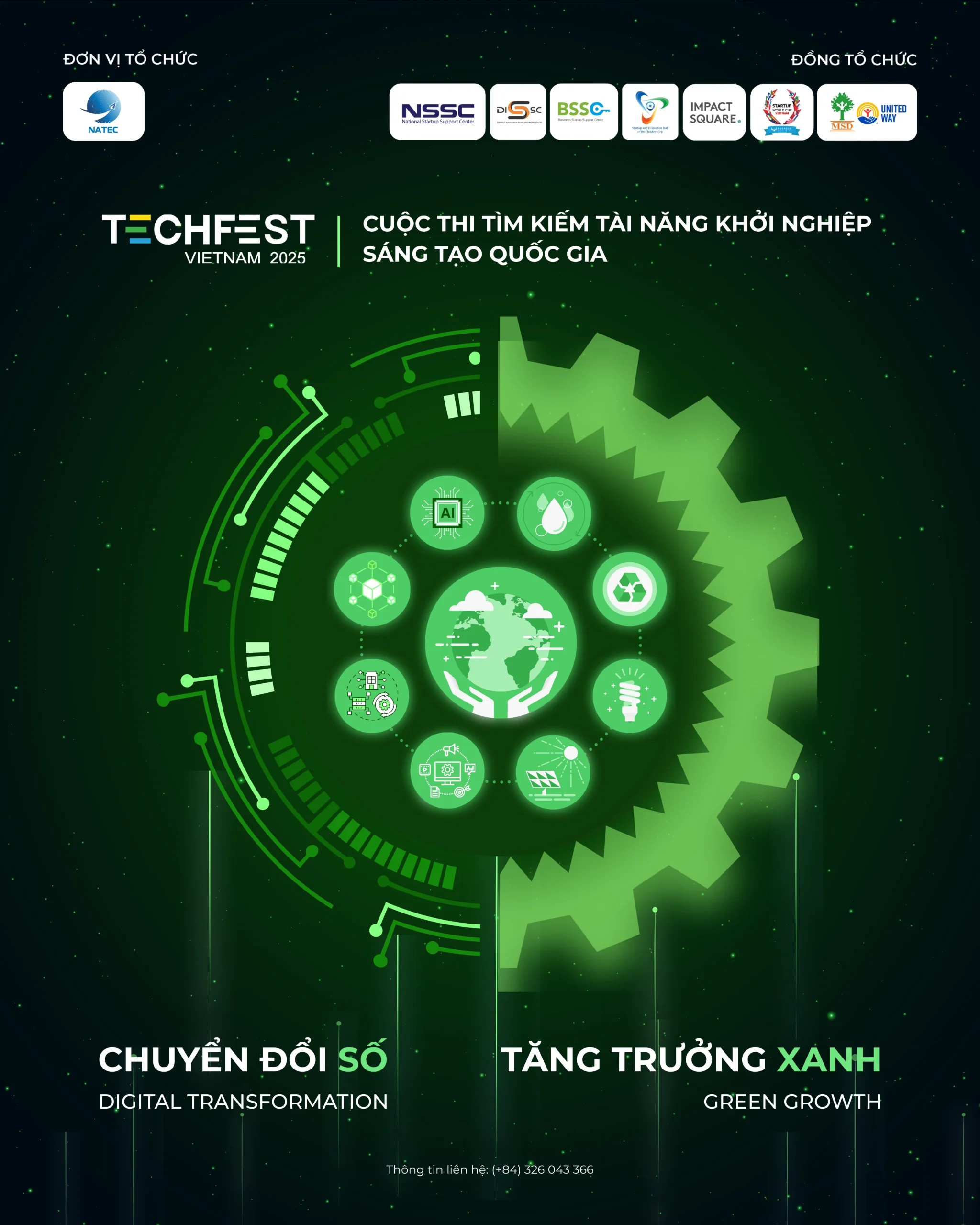 CHỦ ĐỀ CHÍNH THỨC CUỘC THI TECHFEST VIỆT NAM 2025: “Tăng trưởng xanh và Chuyển đổi số – Đổi mới sáng tạo vì một Việt Nam bền vững